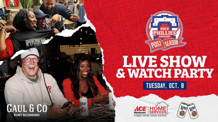 PHLY Phillies Playoff Watch Party and Live Show at Gaul and Co presented by Miller Lite and Ace Hardware Home Services